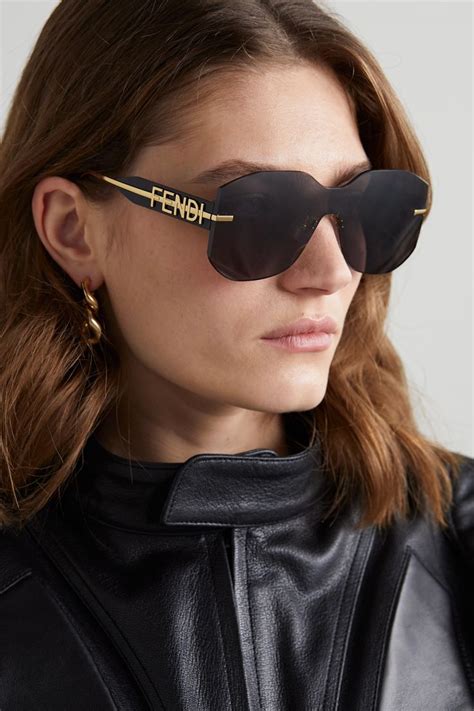 fendi aviator-style acetate sunglasses|fendi sunglasses oversize.